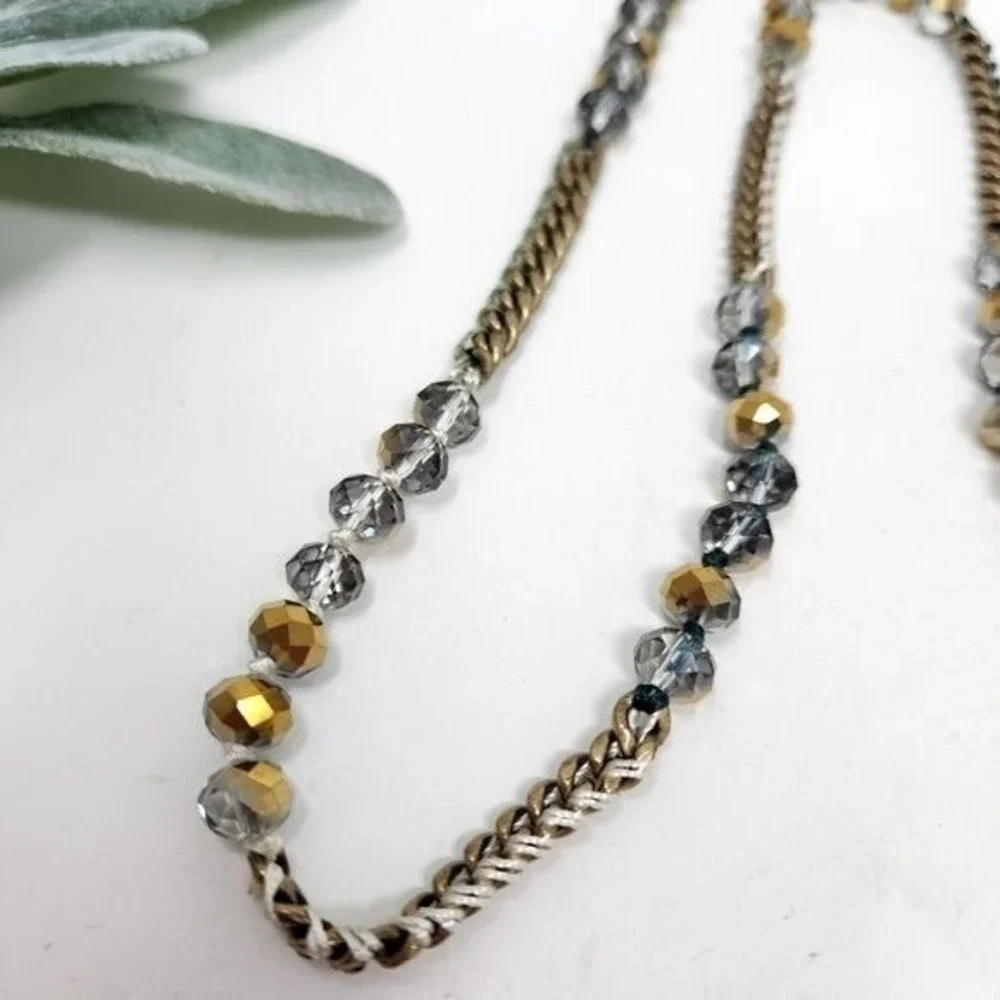 CHLOE‎ & ISABEL Faceted Bead Chain Thread Necklace